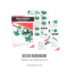 Gecko Bookmark amigurumi pattern by Supergurumi