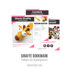 Giraffe Bookmark amigurumi pattern by Supergurumi