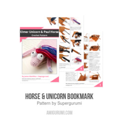 Horse & Unicorn Bookmark amigurumi pattern by Supergurumi