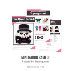 Mini Baron Samedi amigurumi pattern by Supergurumi