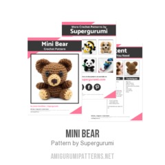 Mini Bear amigurumi pattern by Supergurumi