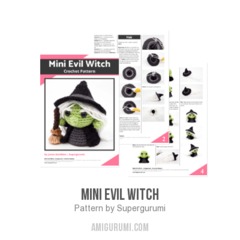 Mini Evil Witch amigurumi pattern by Supergurumi