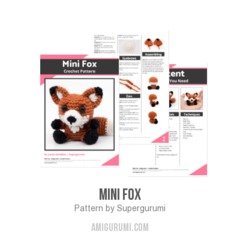 Mini Fox amigurumi pattern by Supergurumi