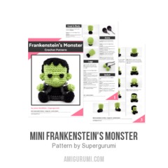Mini Frankenstein's Monster amigurumi pattern by Supergurumi