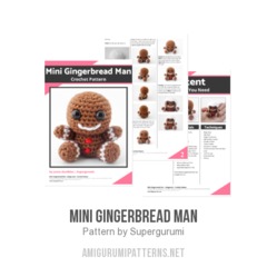 Mini Gingerbread Man amigurumi pattern by Supergurumi