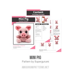 Mini Pig amigurumi pattern by Supergurumi