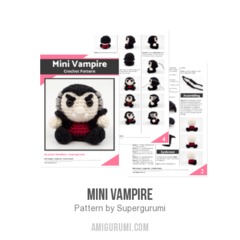 Mini Vampire amigurumi pattern by Supergurumi