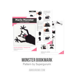 Monster Bookmark amigurumi pattern by Supergurumi
