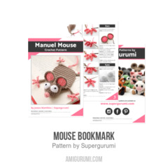Mouse Bookmark amigurumi pattern by Supergurumi