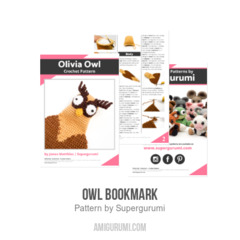 Owl Bookmark amigurumi pattern by Supergurumi
