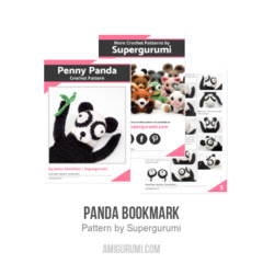 Panda Bookmark amigurumi pattern by Supergurumi