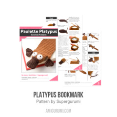 Platypus Bookmark amigurumi pattern by Supergurumi