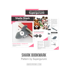 Shark Bookmark amigurumi pattern by Supergurumi