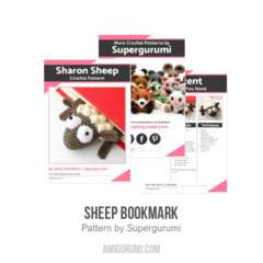 Sheep Bookmark amigurumi pattern by Supergurumi