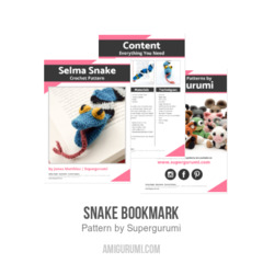 Snake Bookmark amigurumi pattern by Supergurumi