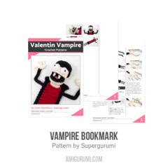 Vampire Bookmark amigurumi pattern by Supergurumi