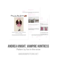 Andrea Knight, Vampire Huntress amigurumi pattern by Fox in the snow designs