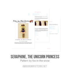 Seraphine, the Unicorn Princess amigurumi pattern by Fox in the snow designs