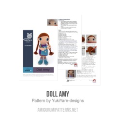 Doll Amy amigurumi pattern by YukiYarn Designs