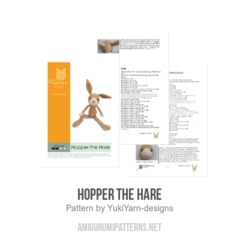 Hopper the Hare amigurumi pattern by YukiYarn Designs