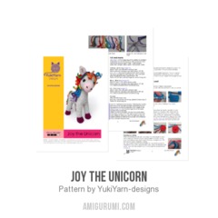 Joy the Unicorn amigurumi pattern by YukiYarn Designs