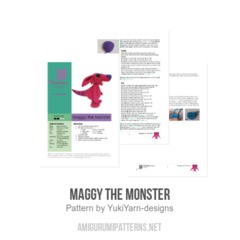 Maggy the Monster amigurumi pattern by YukiYarn Designs