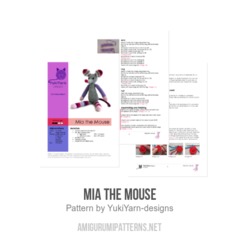 Mia the Mouse amigurumi pattern by YukiYarn Designs