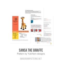 Sansa the Giraffe amigurumi pattern by YukiYarn Designs