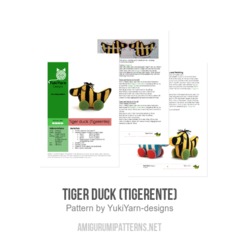 Tiger duck (Tigerente) amigurumi pattern by YukiYarn Designs