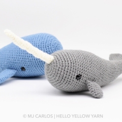 Barney Whale and Nina Narwhal amigurumi by Hello Yellow Yarn
