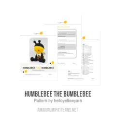 Humblebee the Bumblebee amigurumi pattern by Hello Yellow Yarn