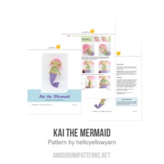 Kai the Mermaid amigurumi pattern by Hello Yellow Yarn