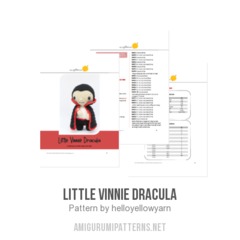 Little Vinnie Dracula amigurumi pattern by Hello Yellow Yarn