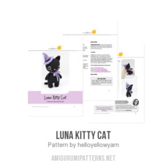 Luna Kitty Cat amigurumi pattern by Hello Yellow Yarn