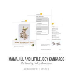 Mama Jill and Little Joey Kangaroo amigurumi pattern by Hello Yellow Yarn