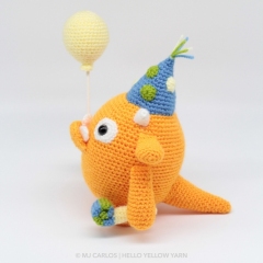 Marty the Party Monster amigurumi pattern by Hello Yellow Yarn