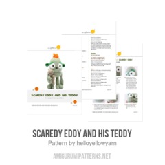 Scaredy Eddy and his Teddy amigurumi pattern by Hello Yellow Yarn