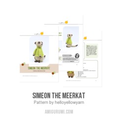 Simeon the Meerkat amigurumi pattern by Hello Yellow Yarn
