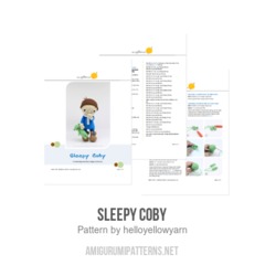 Sleepy Coby amigurumi pattern by Hello Yellow Yarn