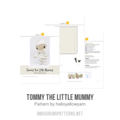 Tommy the Little Mummy amigurumi pattern by Hello Yellow Yarn