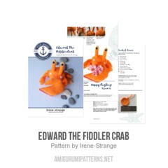 Edward The Fiddler Crab amigurumi pattern by Irene Strange