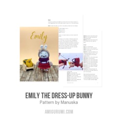 Emily the dress-up bunny amigurumi pattern by Manuska