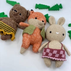 Forest Friends Bunny, Bear and Fox amigurumi pattern by Manuska