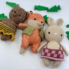Forest Friends Bunny, Bear and Fox amigurumi by Manuska