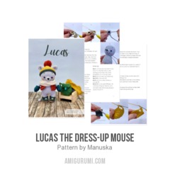 Lucas the dress-up mouse amigurumi pattern by Manuska