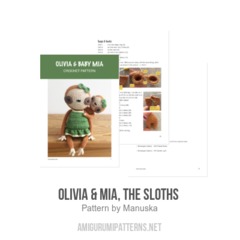Olivia & Mia, the sloths  amigurumi pattern by Manuska