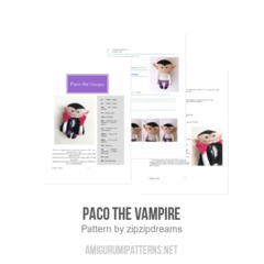 Paco the Vampire amigurumi pattern by zipzipdreams