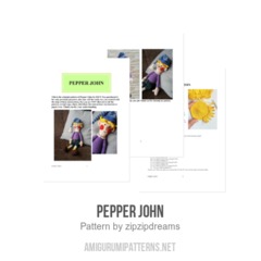 Pepper John amigurumi pattern by zipzipdreams