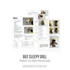 Bee Sleepy Doll amigurumi pattern by Nelly Handmade