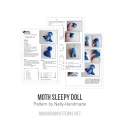 Moth Sleepy Doll amigurumi pattern by Nelly Handmade
